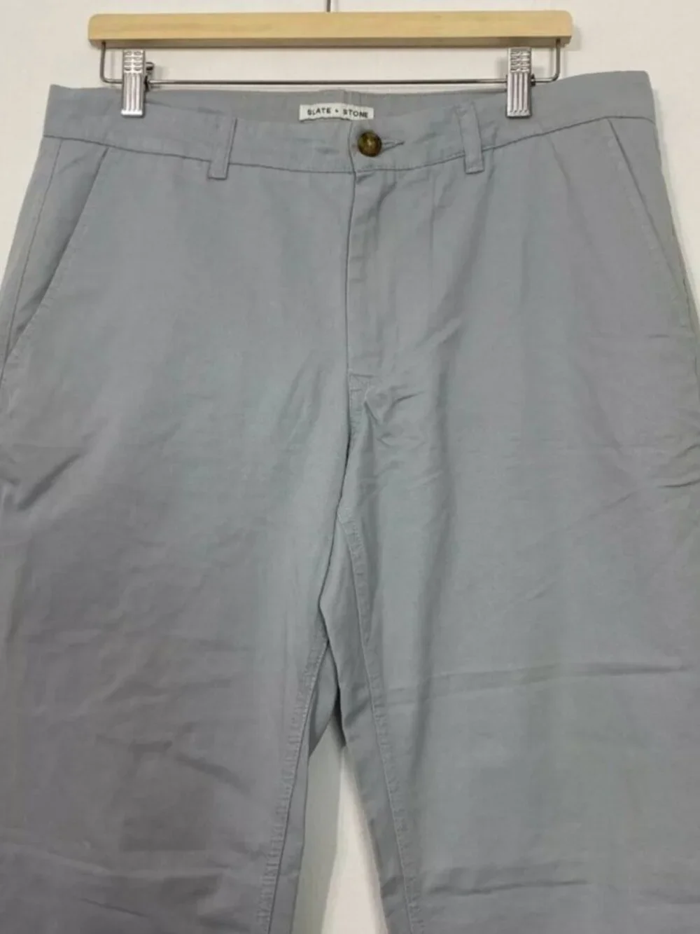 Slate & Stone Men's Pale Blue/Gray Chinos (Khakis) Size 34 x 34 Straight Leg